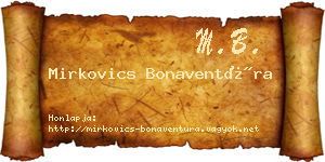Mirkovics Bonaventúra névjegykártya